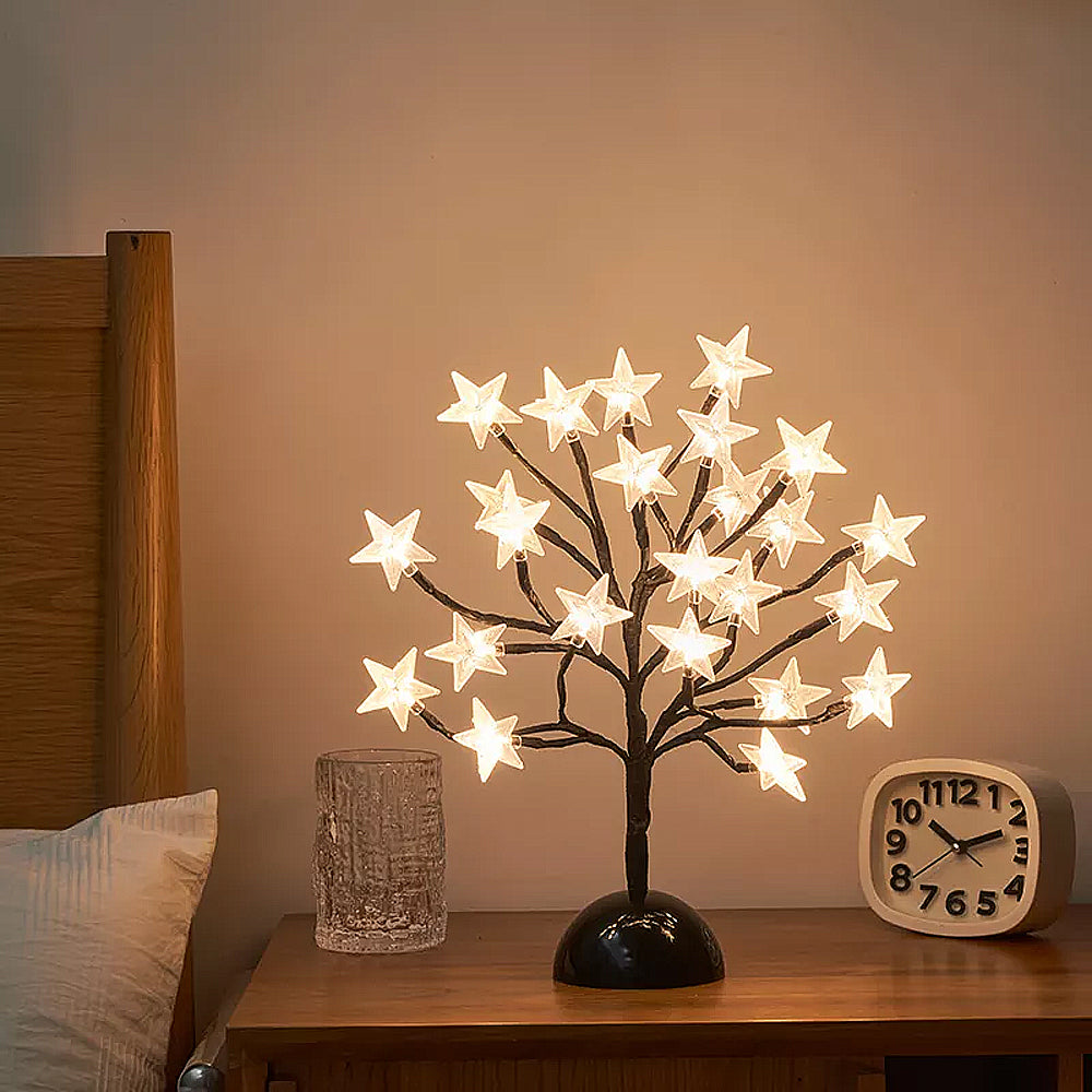 LED Baum Sterne 36 cm warmweiß batteriebetrieben Tischleuchte Dekolich –  arnusa
