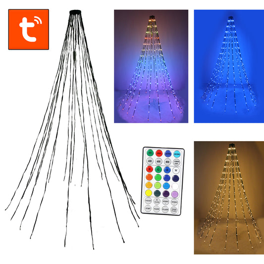 Smarte Weihnachtsbaumbeleuchtung RGB mit Fernbedienung und APP Lichterkette