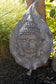 Wandskulptur Blatt mit Buddha Wanddekoration 59x35x10cm Figur Gartenfigur