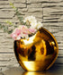 Dekovase 2er Set Aluminium Gold rund Metallvase 28cm und 21 cm Dekoration Blumenvase