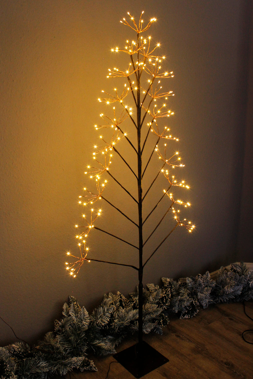 LED Baum elegance Feuerwerk Kupfer Leuchtbaum warmweiß Dekoleuchte – arnusa
